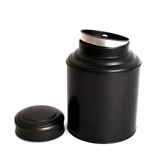 Банка для чая, черная, жесть, 14х20см 
