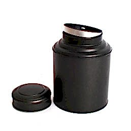 Банка для чая, черная, жесть, 14х20см 