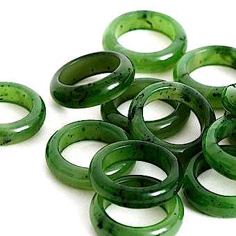 Кольцо, "Круг" нефрит, 1,5 см